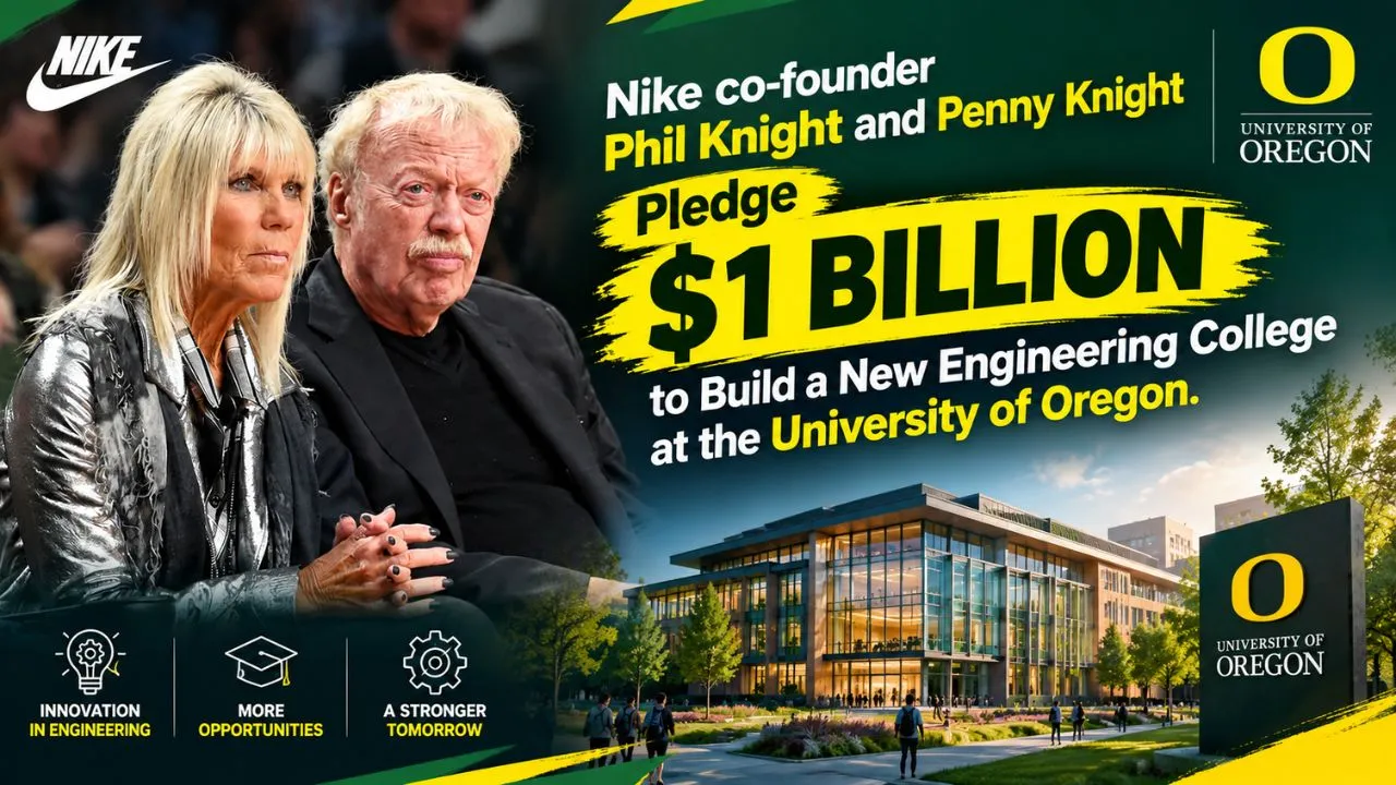 Nike co-founder Phil Knight and his wife Phil Pledge $1 Billion to Build a New Engineering College at University of Oregon